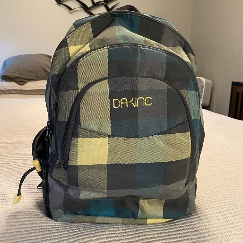 Dakine Green Plaid Laptop Backpack